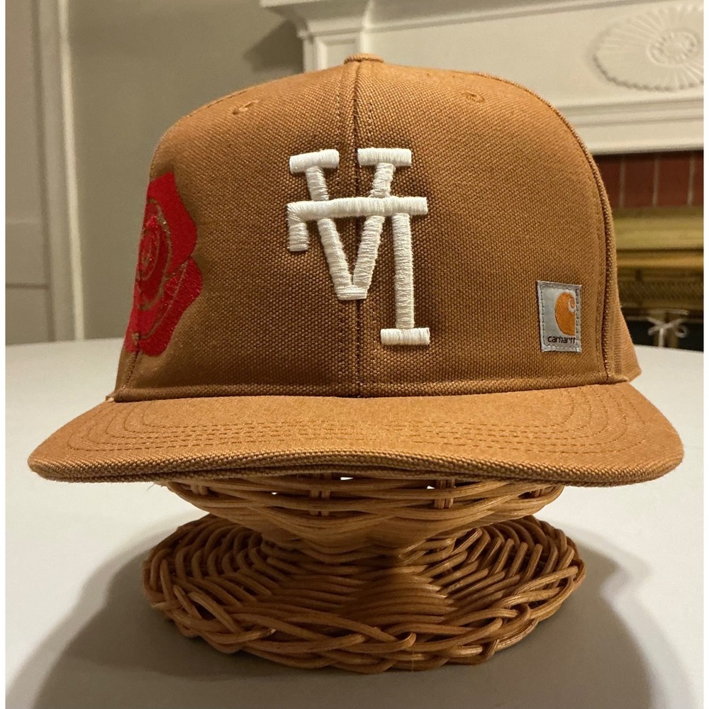 Carhartt Custom LA Dodgers Rose Snapback Hat Mens Brown Duck Canvas Streetwear
